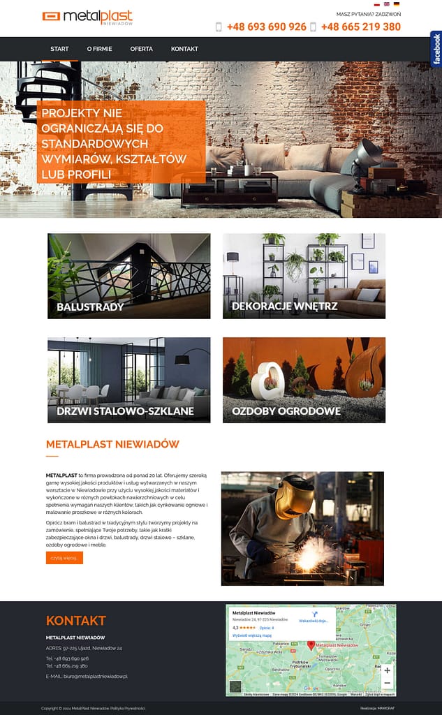 Strona internetowa Metalplast