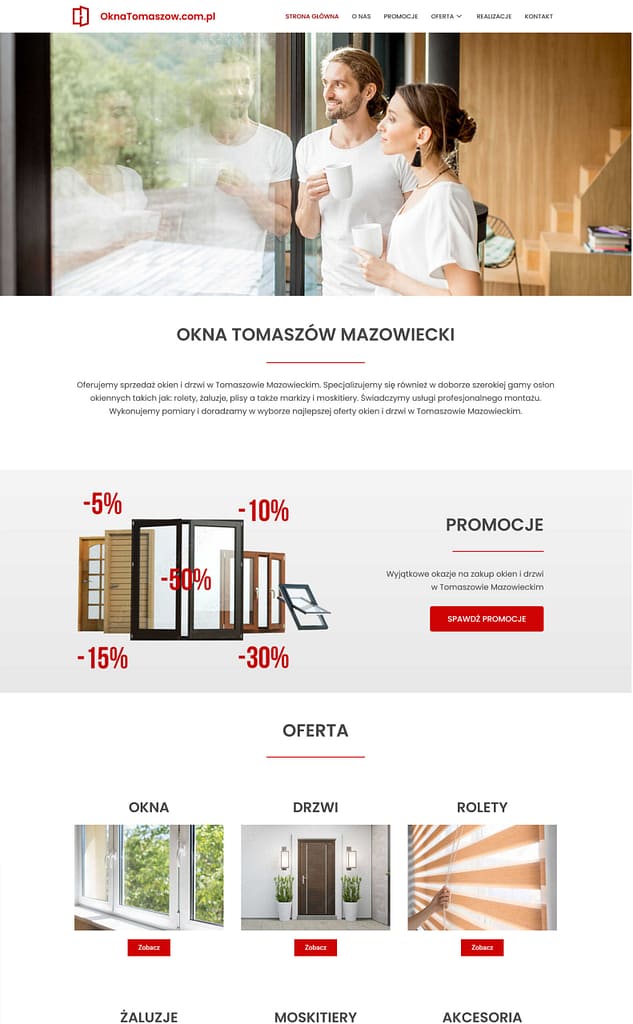 Strona internetowa firmy montującej okna i drzwi